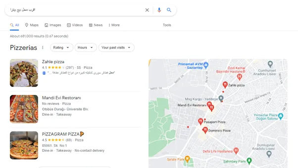 صفحات نتائج محرك البحث SERPs